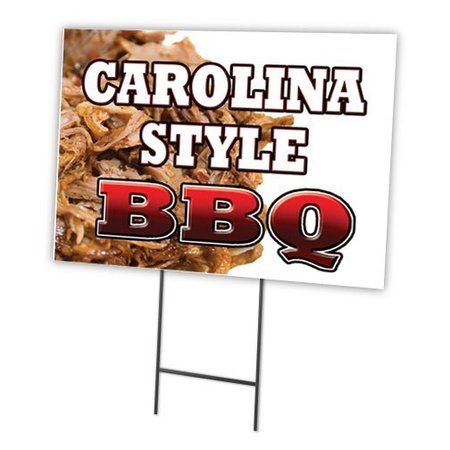 Carolina Style Bbq Yard Sign & Stake Outdoor Plastic Coroplast Window, C-1216 Carolina Style BBQ